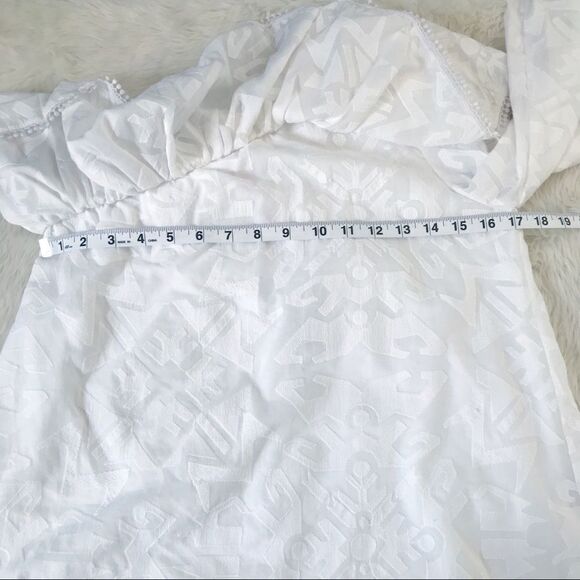 PARKER White One Shoulder Top Blouse Cotton Long Sleeve Ruffle Tassel XS New - Picture 13 of 16